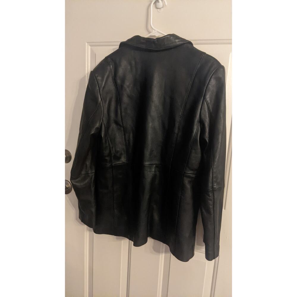 John Paul Richard Black Lambs Leather Jacket, Three Button Closure< Size 14 - Picture 7 of 11